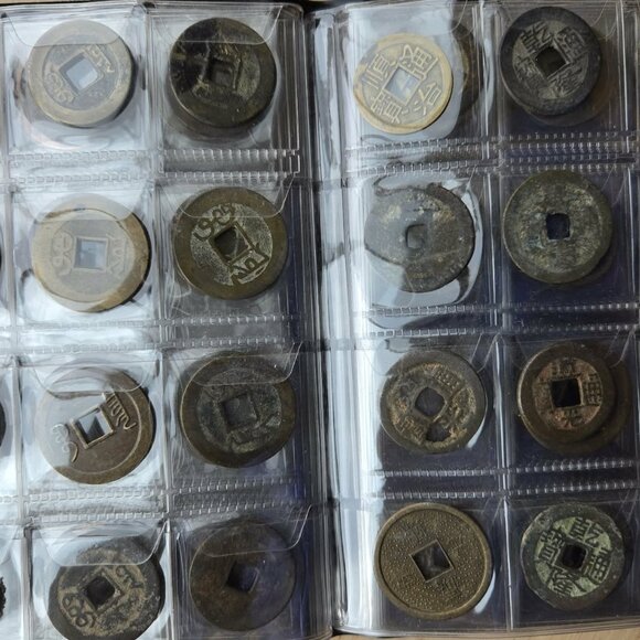 Coin Album of 120 Vintage Chinese Coins